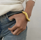 Sculpted Gold Cuff Bracelet