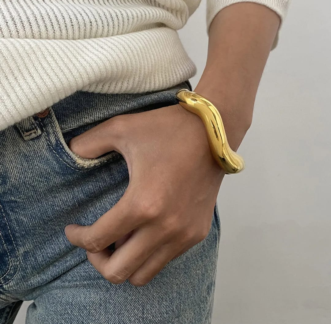 Sculpted Gold Cuff Bracelet