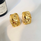 Swirl Statement Stud Earrings ��� Elegant Sculptural Earrings for