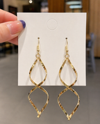 Gold Twisted Geometric Drop Earrings