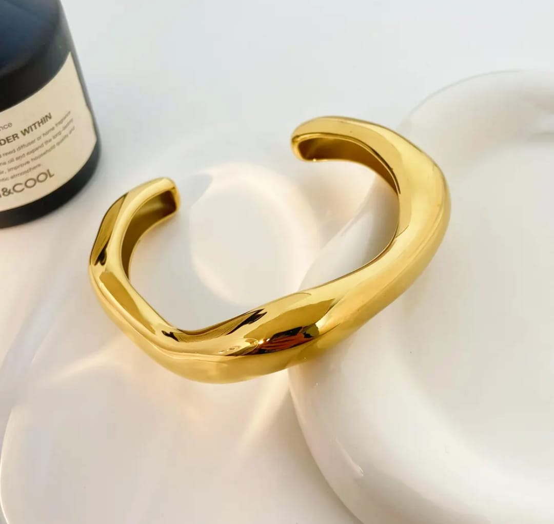 Sculpted Gold Cuff Bracelet
