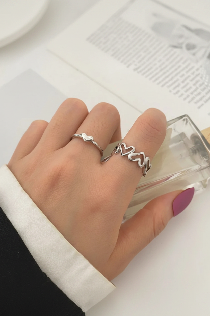Minimal Heart Ring Set ��ï