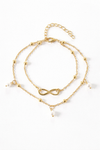 ýýý Elegant Infinity Pearl Anklet