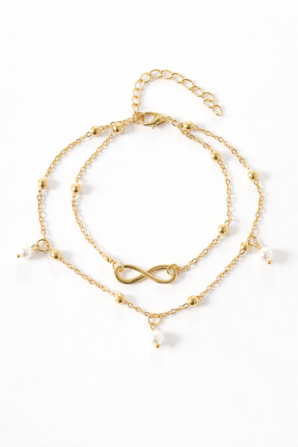 ýýý Elegant Infinity Pearl Anklet