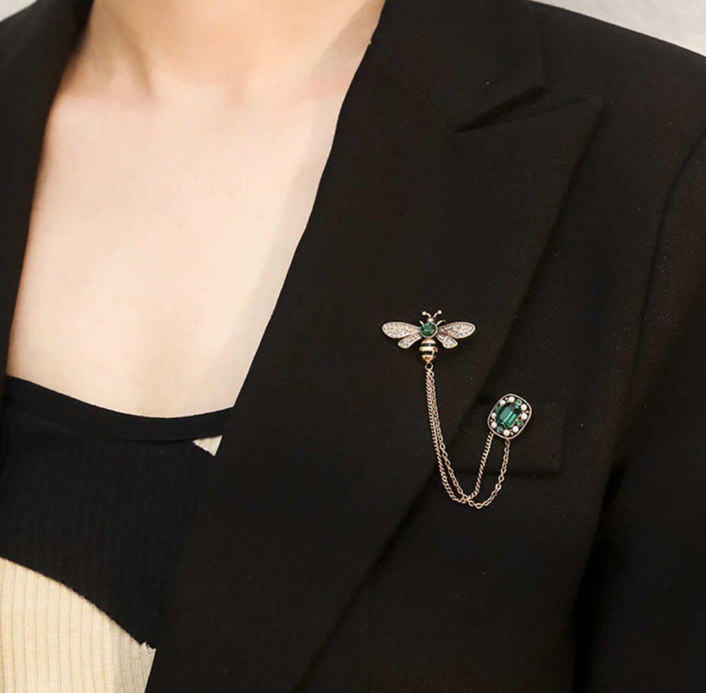 Vintage Bee Chain Brooch