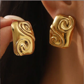 Swirl Statement Stud Earrings ��� Elegant Sculptural Earrings for