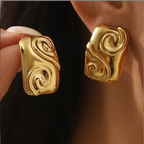 Swirl Statement Stud Earrings ��� Elegant Sculptural Earrings for