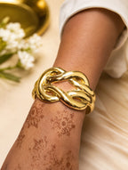 Chunky Gold Link Cuff Bracelet