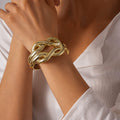 Chunky Gold Link Cuff Bracelet