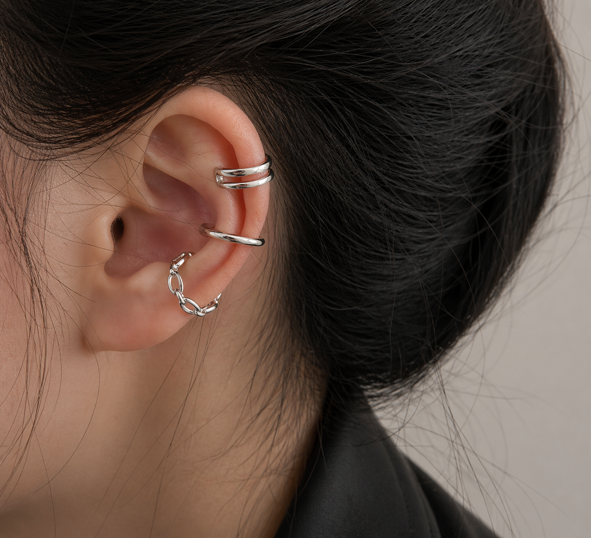 Minimal Silver Ear Cuff Set ��� Effortless Everyday