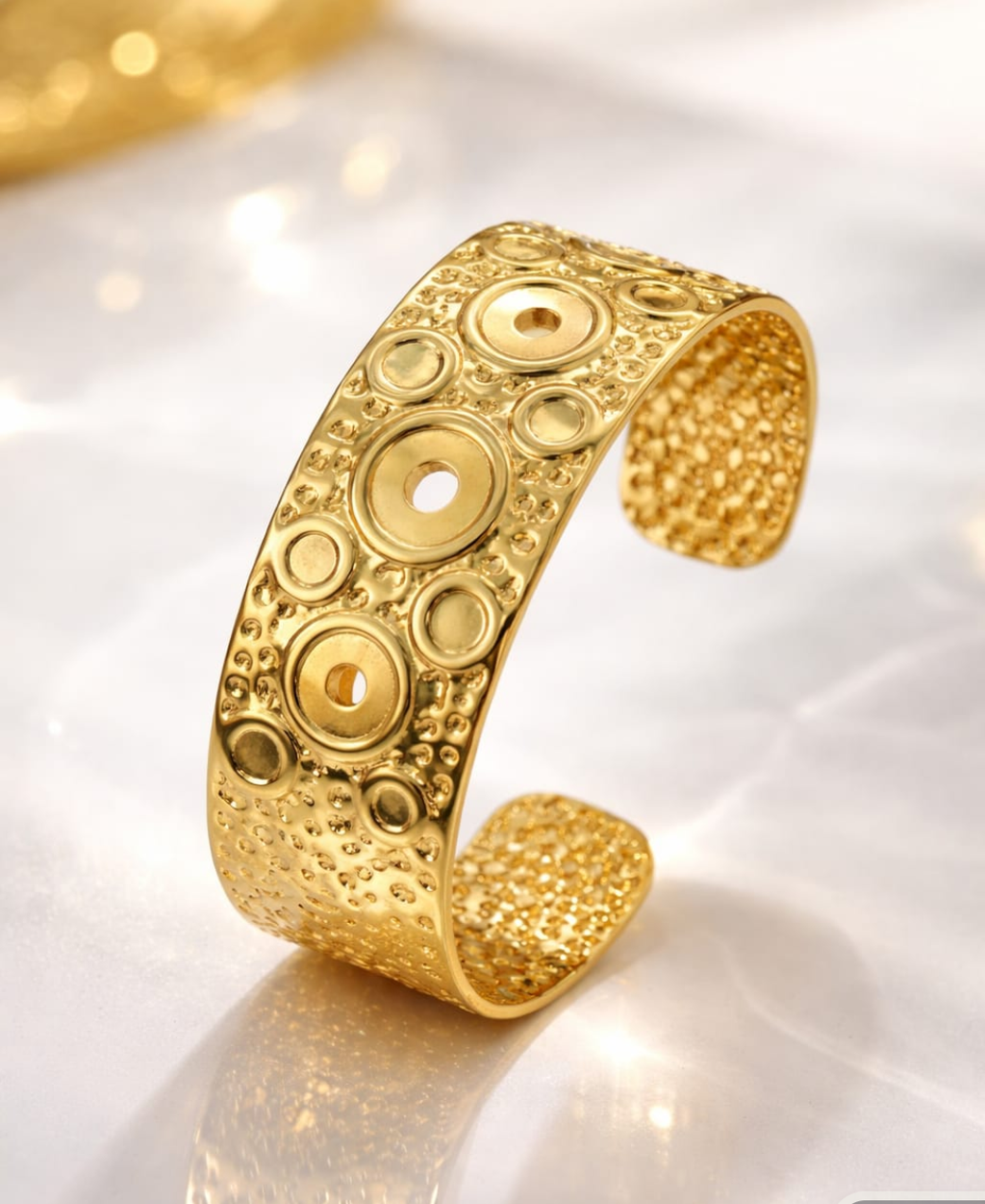 Textured Statement Gold Cuff Bracelet