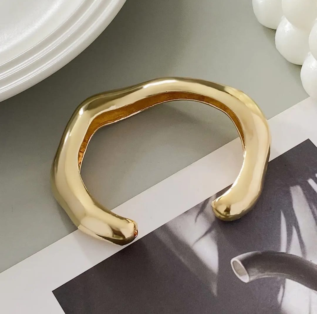 Sculpted Gold Cuff Bracelet