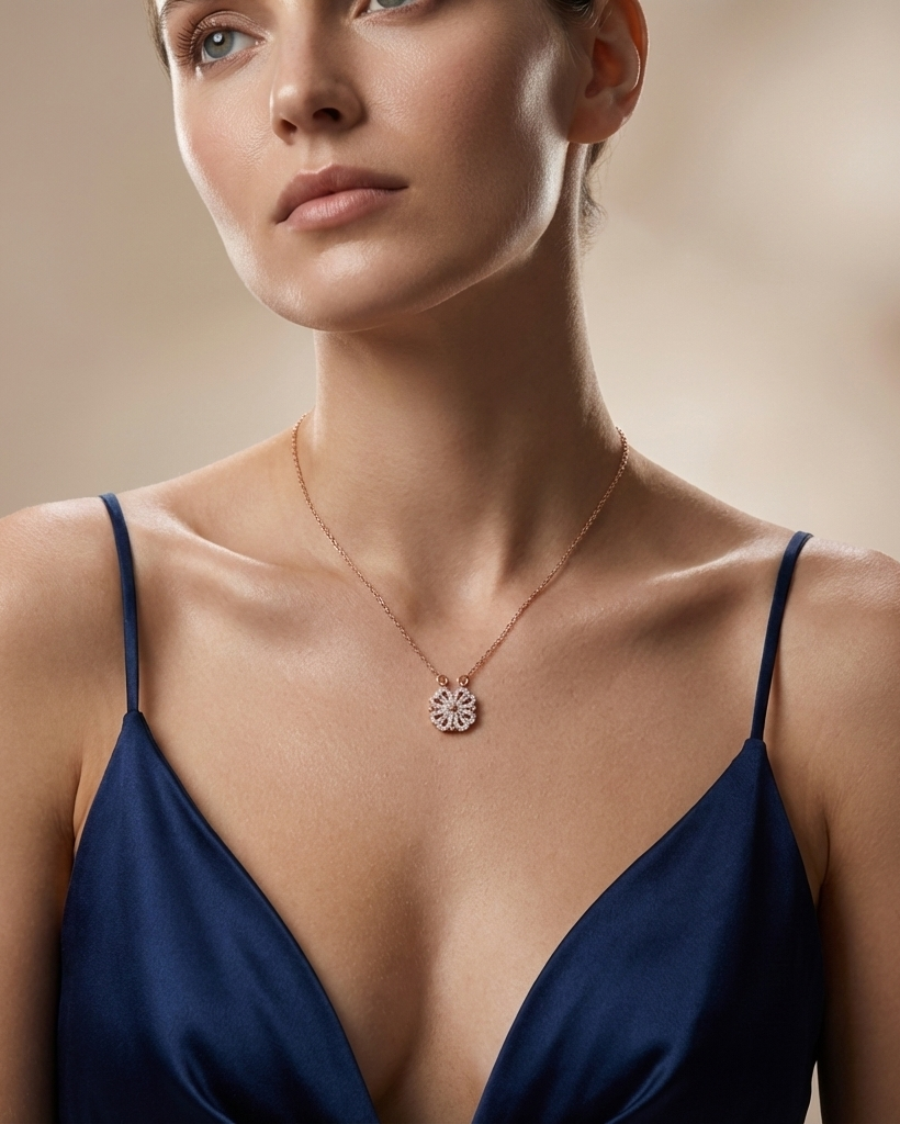 Magnetic Clover Heart Necklace