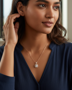 Rose Gold Square Halo Necklace