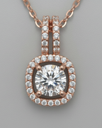 Rose Gold Square Halo Necklace