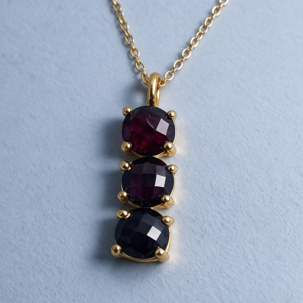 Gemstone Three Stone Pendant