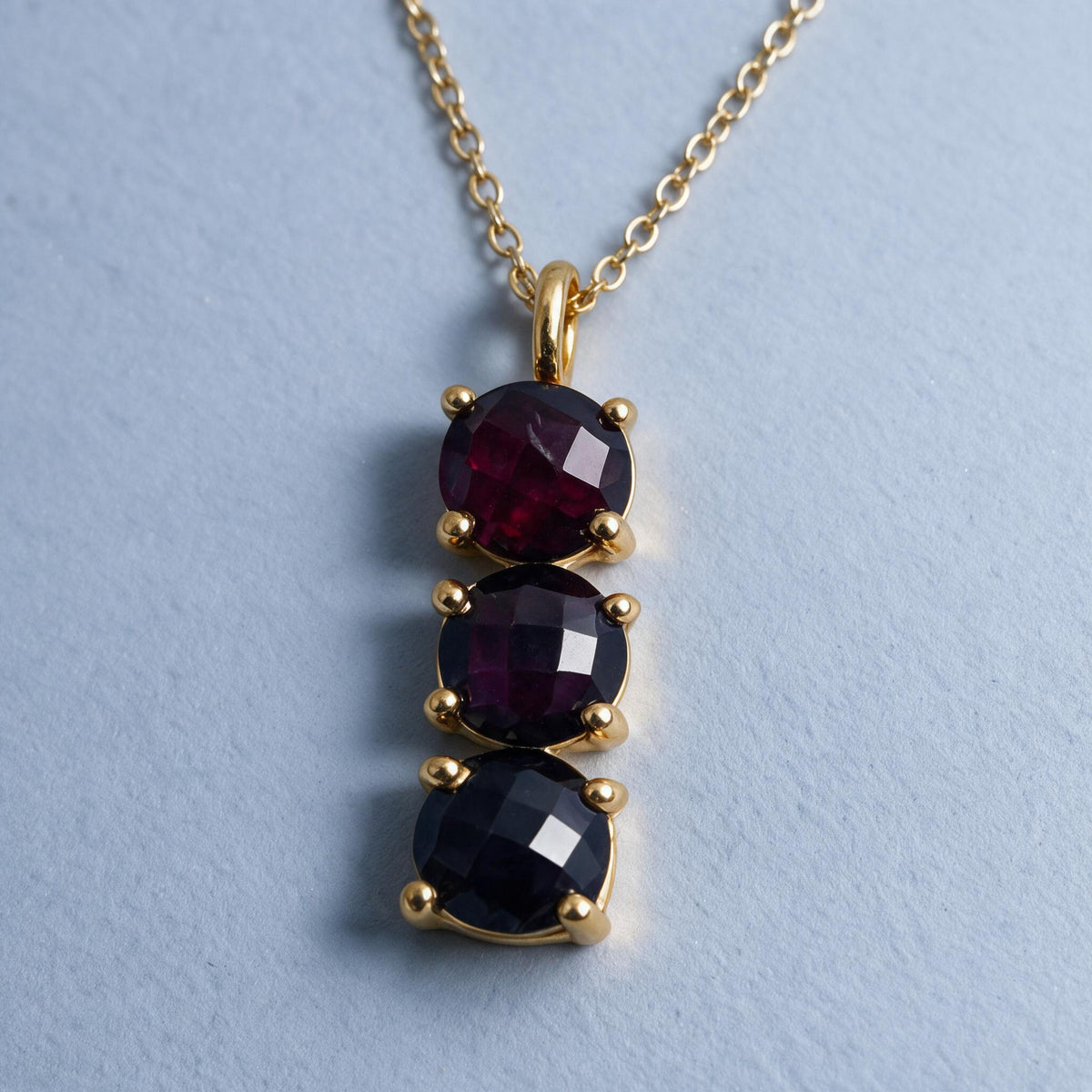 Gemstone Three Stone Pendant