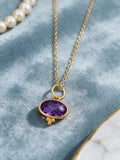 Gemstone Oval Shape Fancy Bezel Charm (RP0-60)