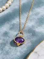 Gemstone Oval Shape Fancy Bezel Charm (RP0-60)