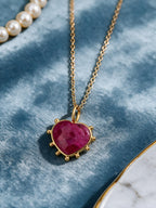 Gemstone Heart Shape Bezel Set Pendant