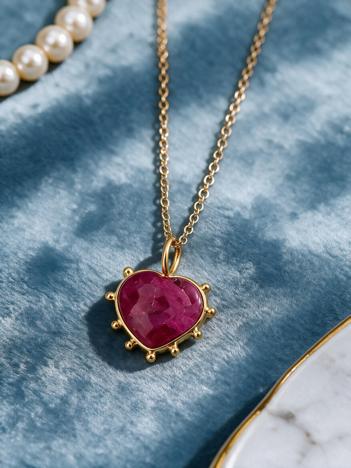 Gemstone Heart Shape Bezel Set Pendant