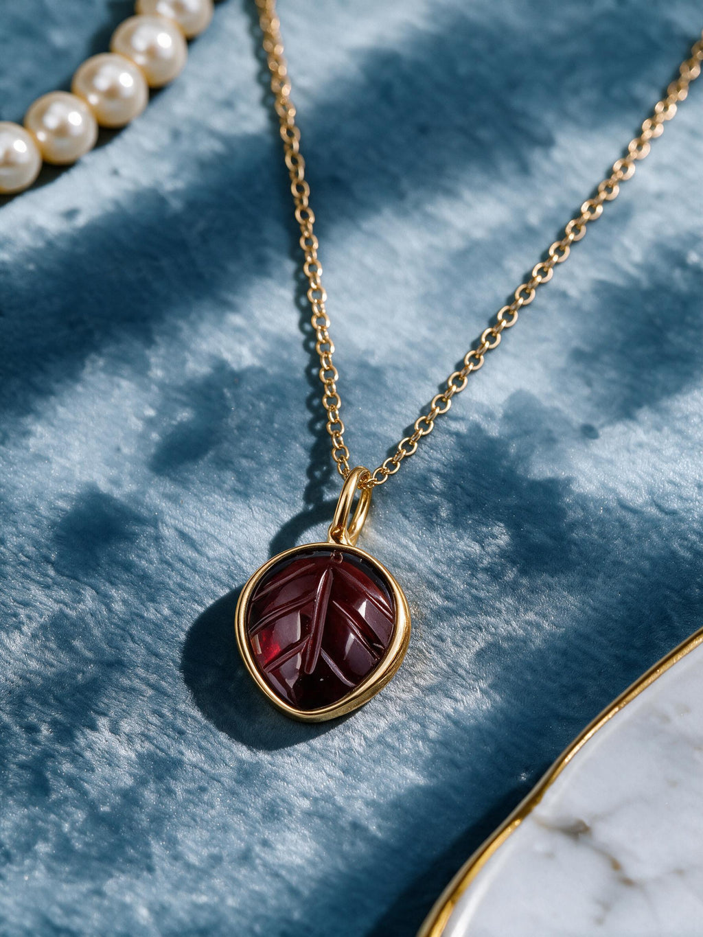 Birthstone Carved Leaf Shape Bezel Set Charms