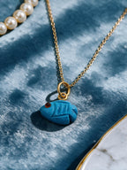 Gemstone Carved Tiny Fish Pendant