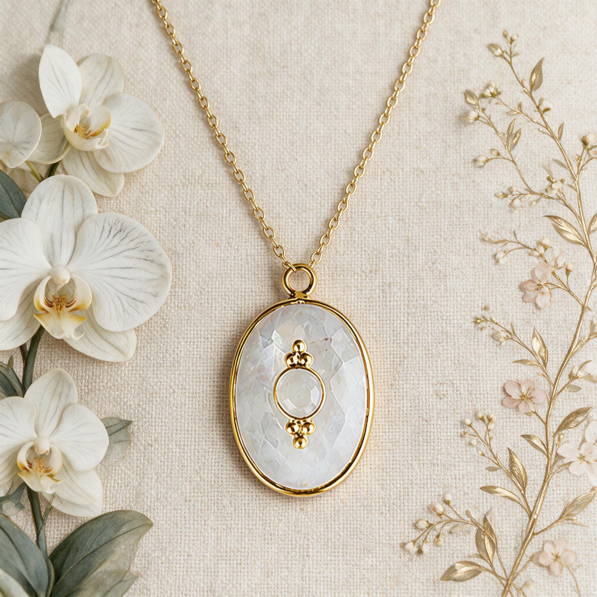 Gemstone Double Stone Bezel Pendant