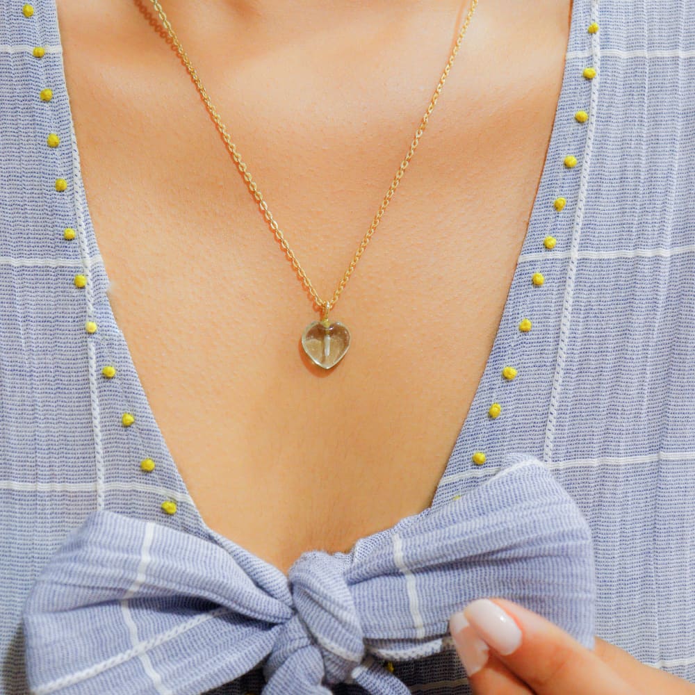 Smoky Quartz Stone Pendant with Chain