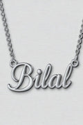 OMID, Personalized Silver-Plated "Name" Necklace – Custom Script Font Jewelry for Men & Women