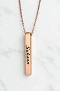 OMID, Personalized Pendant Rose Gold-Plated "Name" Necklace – Custom Script Font Jewelry for Men & Women
