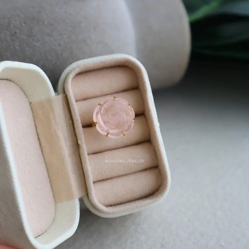 Pink Rose Craved Ring