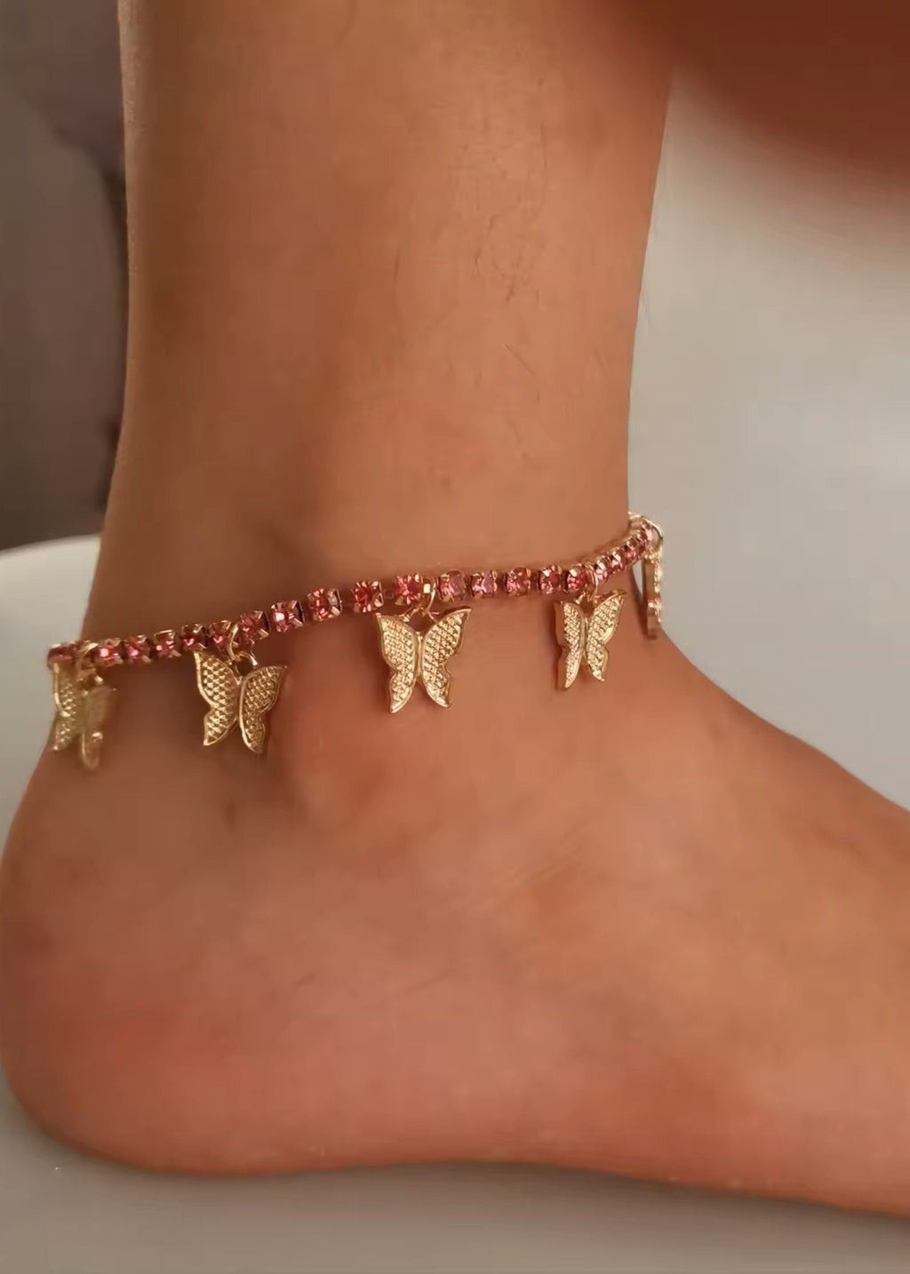 Butterfly Rhinestones Anklet