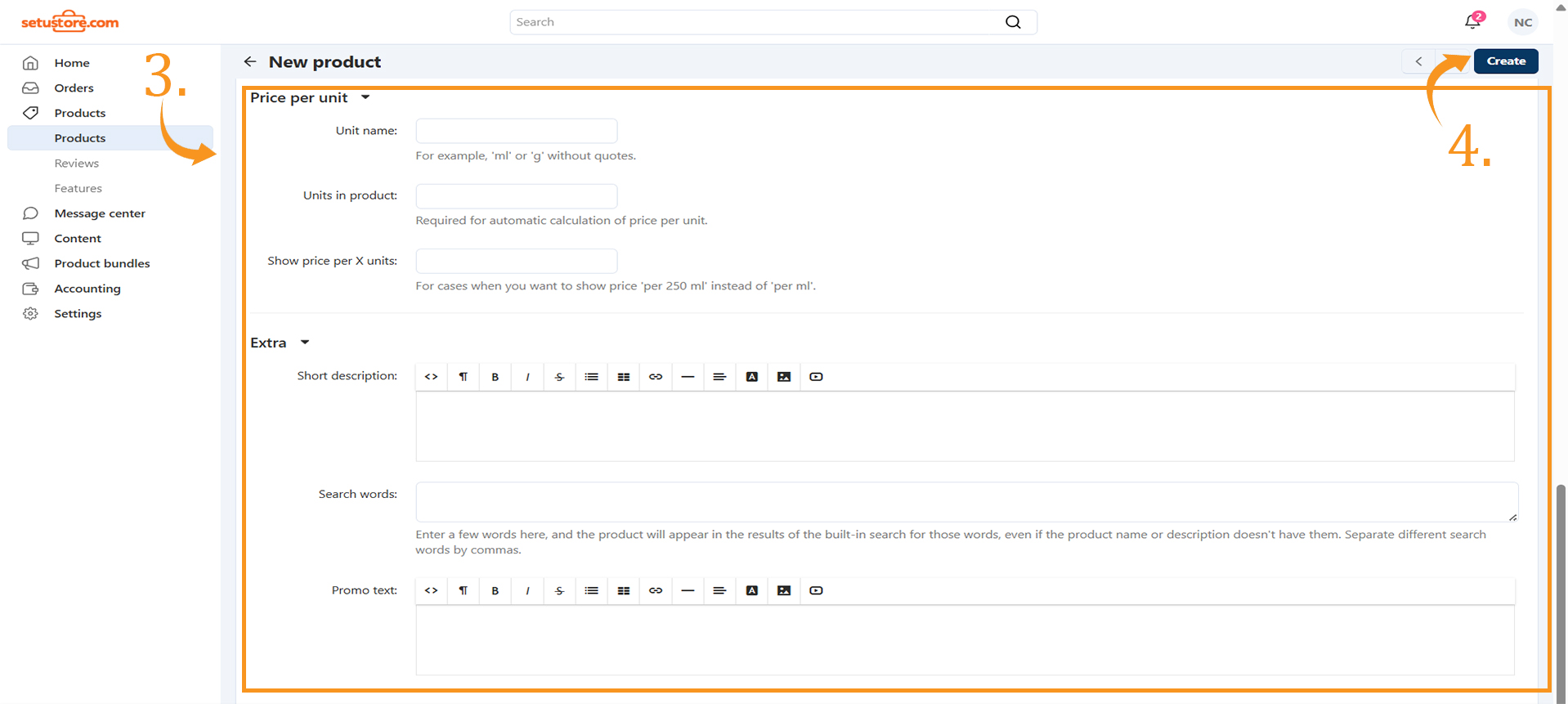 Setu Store vendor admin dashboard showing analytics, orders, and product management options