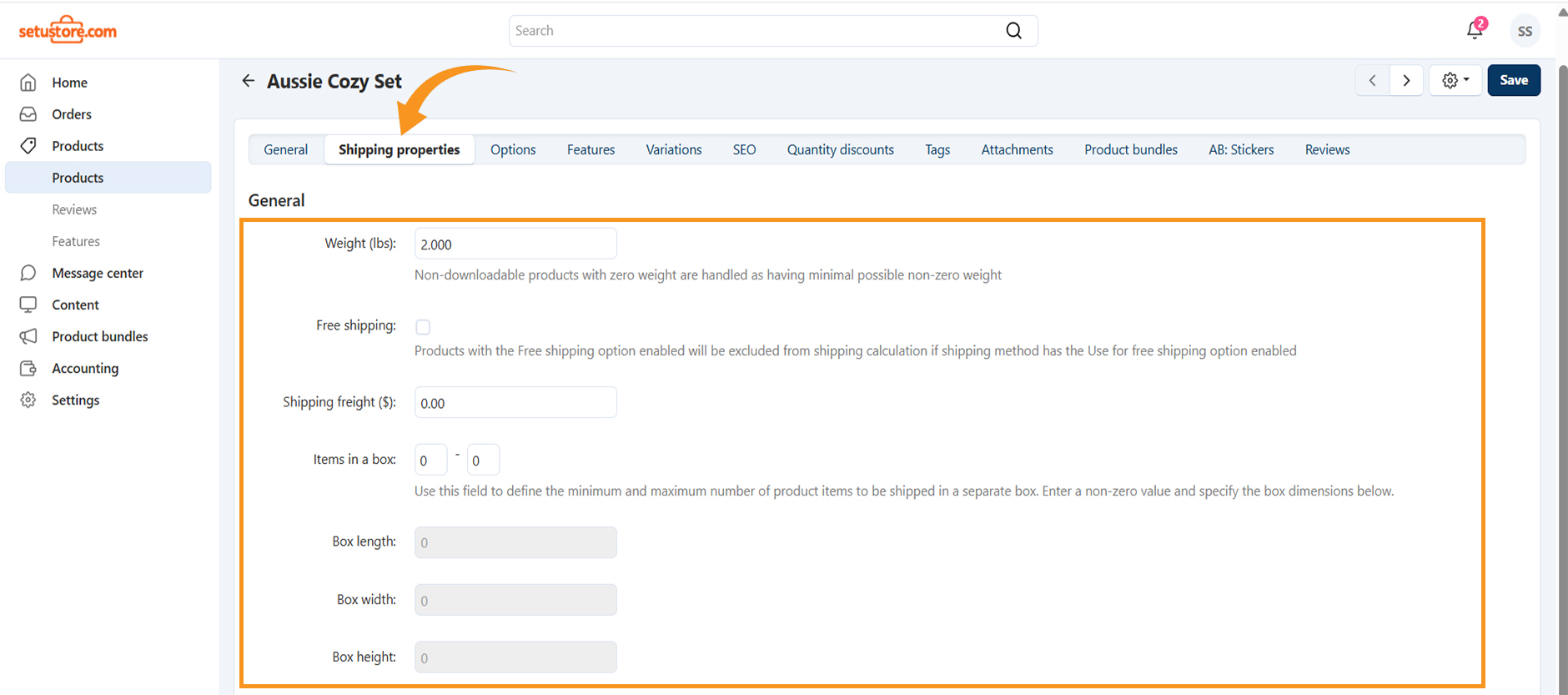 Setu Store website homepage featuring a clean modern design with product categories and search functionality